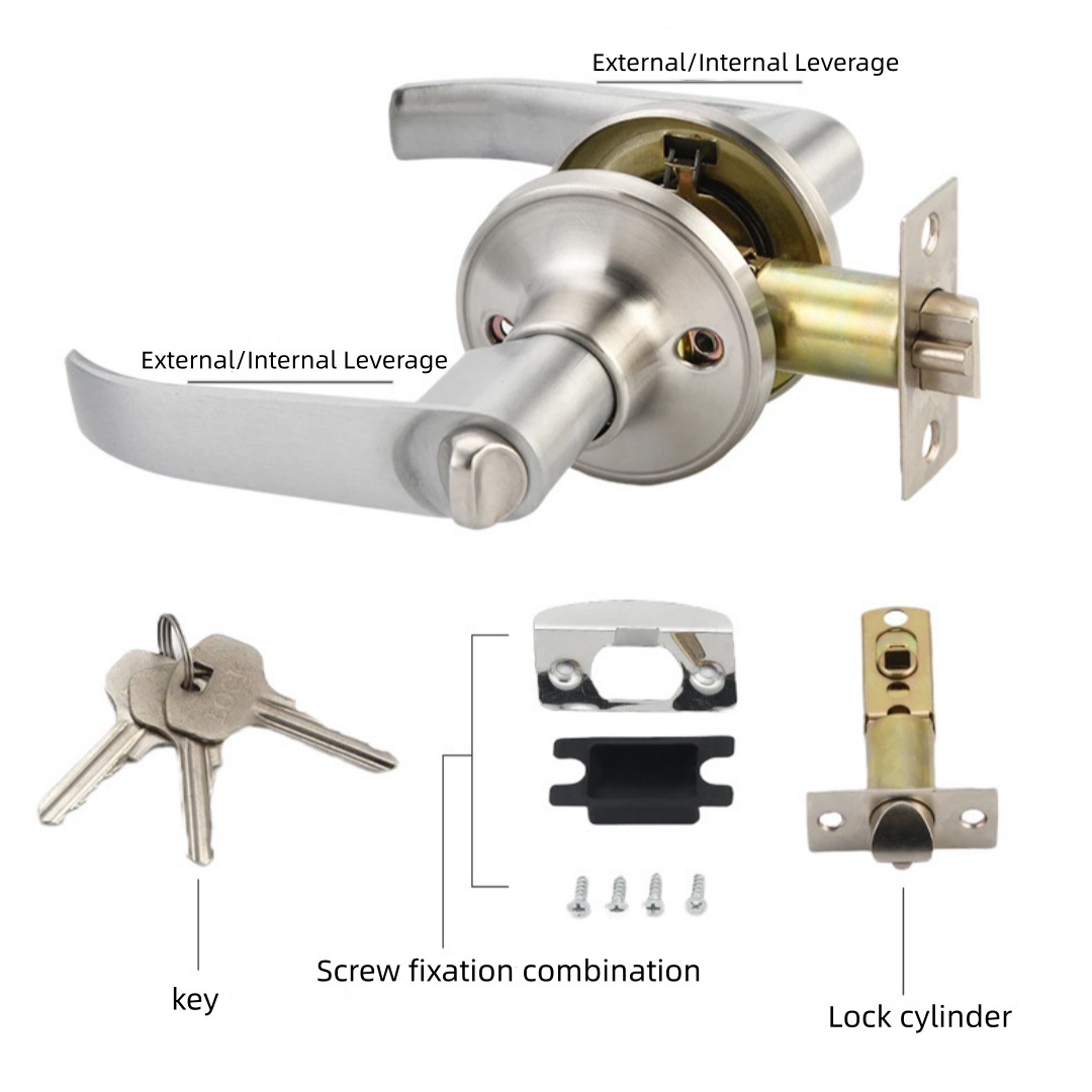 Furniture Sliding Door Hardware - Household Door Handle Lock Round Security