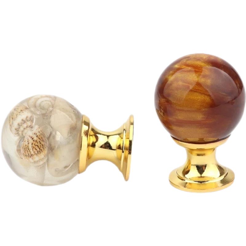 Drawer Pull Gold - Amber Shell Tiger Eye Gold Cupboard