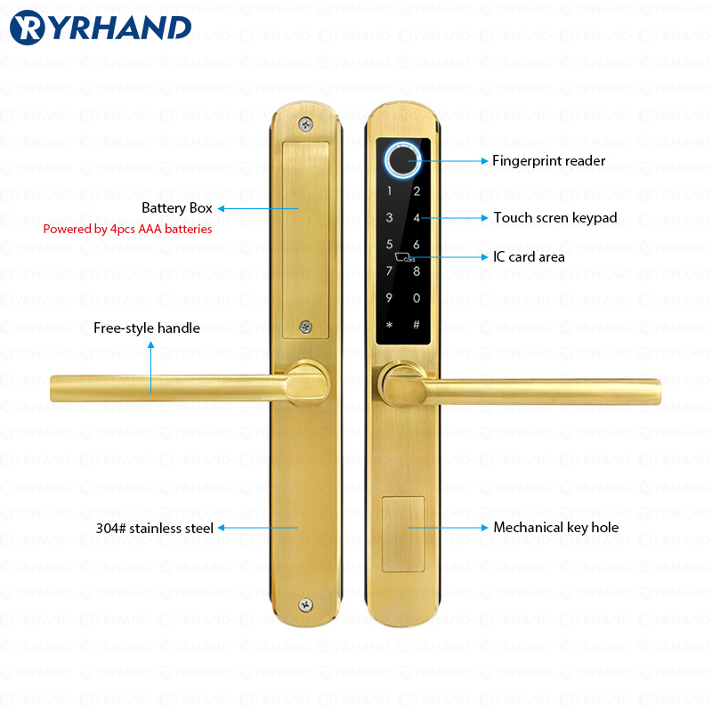 IP66 Gold Stainless steel Slid - Furniture Sliding Door Hardware recension och pris