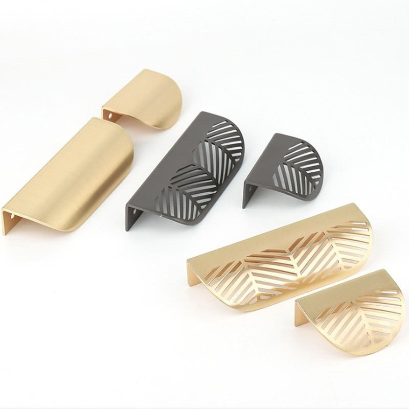 Leaf shaped Handle Gold Brushe - Drawer Pull Gold recension och pris