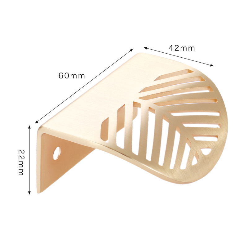Leaf shaped Handle Gold Brushe - Drawer Pull Gold recension och pris