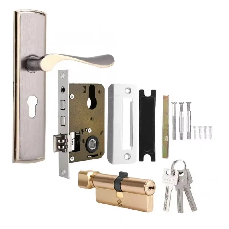 Gold Door Handle Lock Silent H - Furniture Hardware Decorative recension och pris