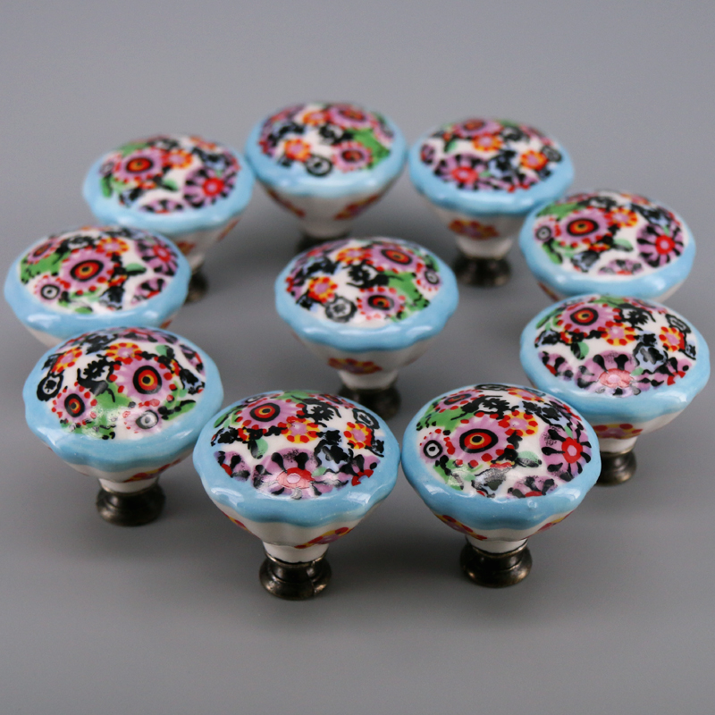 10PCS Colored Ceramic Knobs Un - Unique Furniture Hardware Pulls recension och pris