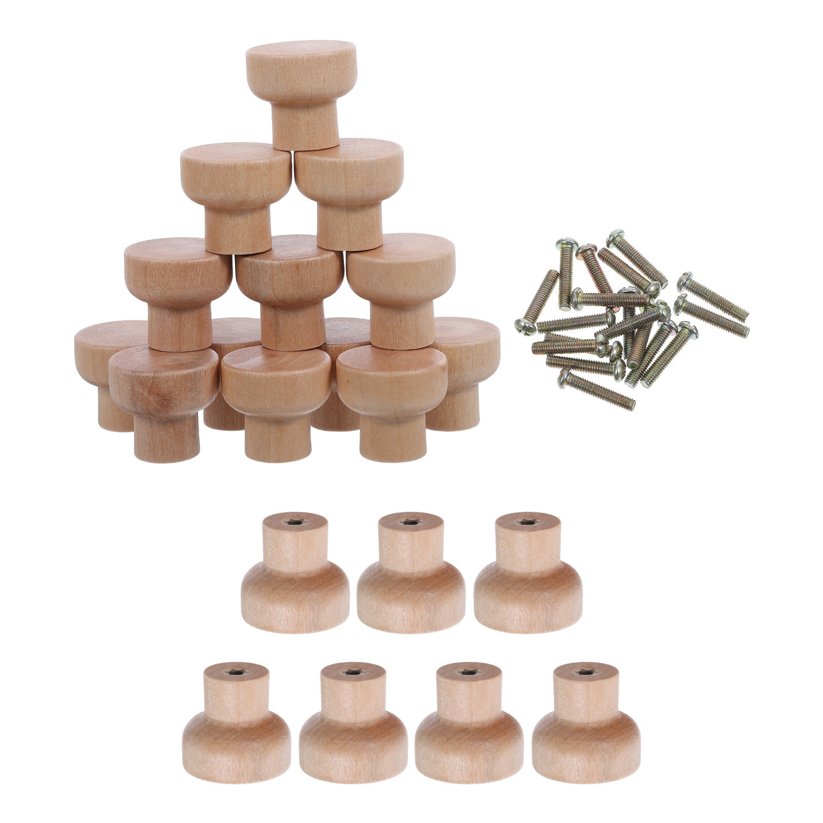 30Pcs Solid Beech Wood Drawer  - Cabinet Knob Round recension och pris