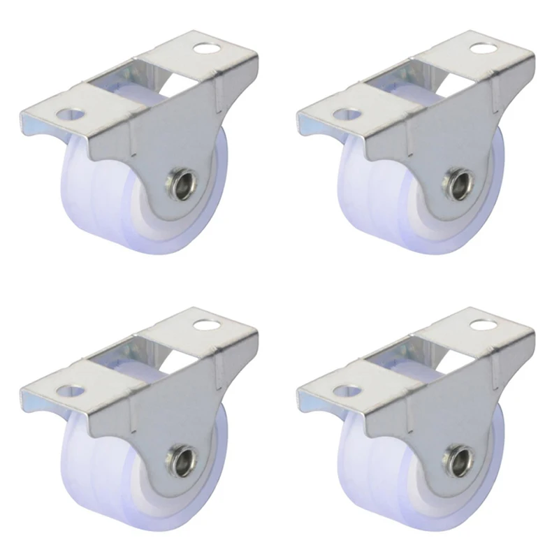 4Pcs White Rail Fixed Casters  - Furniture Rails Hardware recension och pris