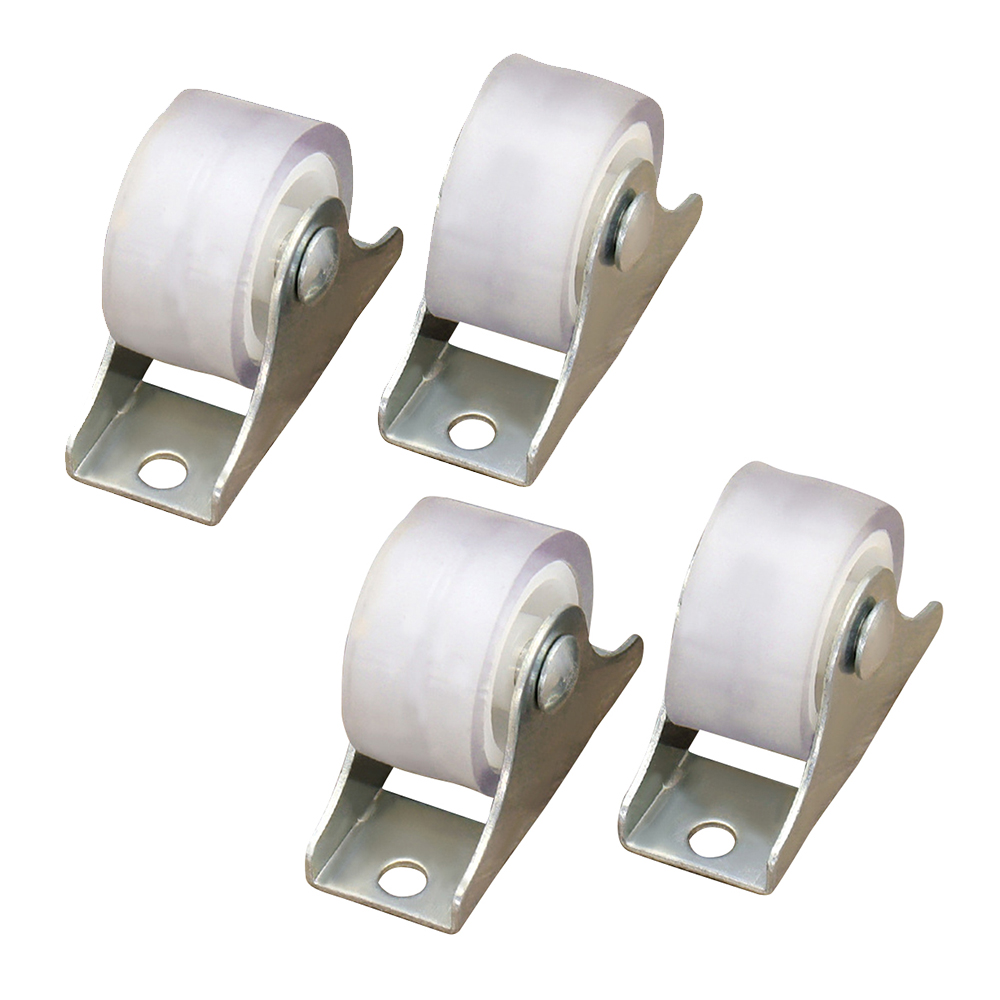 4Pcs White Rail Fixed Casters  - Furniture Rails Hardware recension och pris