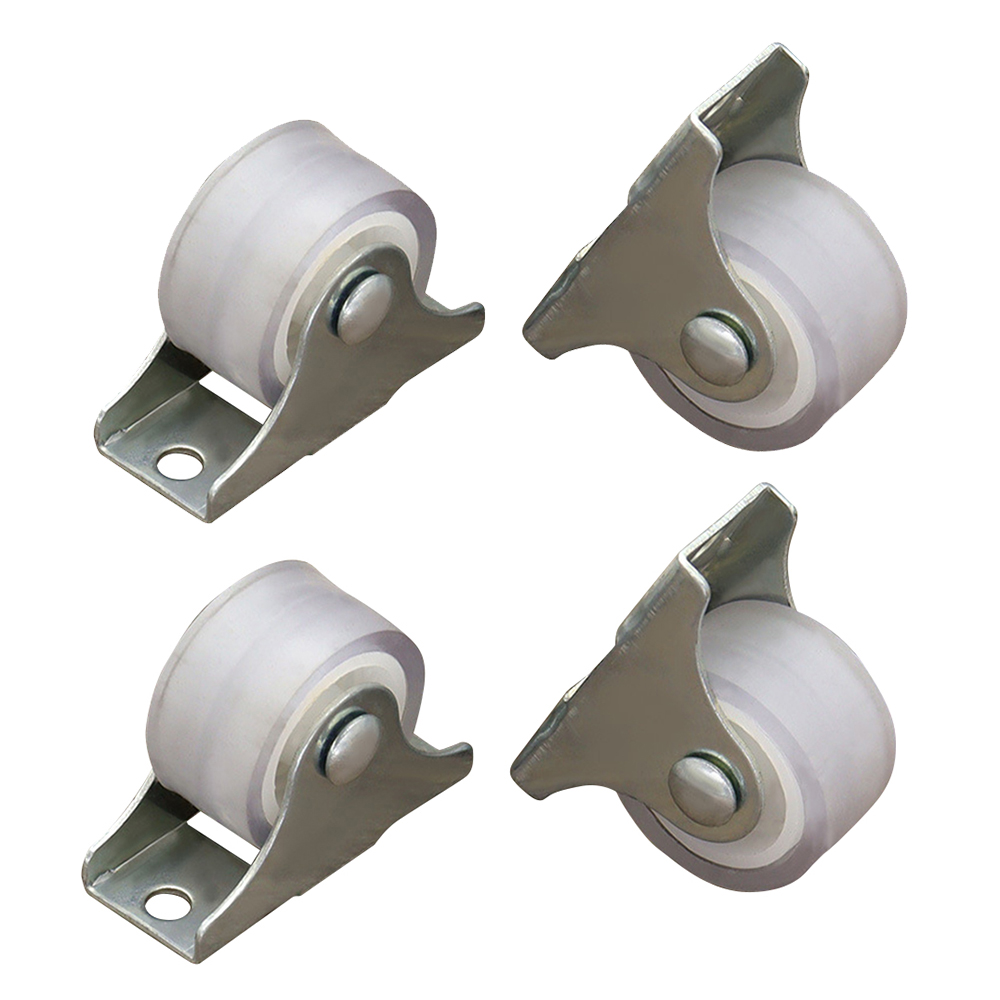 4Pcs White Rail Fixed Casters  - Furniture Rails Hardware recension och pris