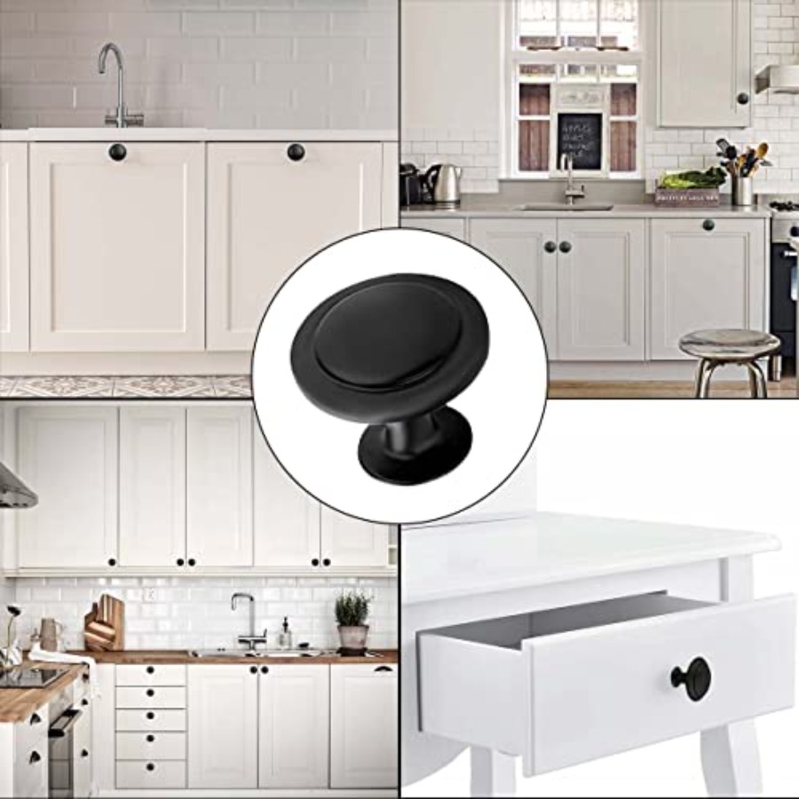 12 Pack Black Round Cabinet Ha - Cabinet Knob Round recension och pris