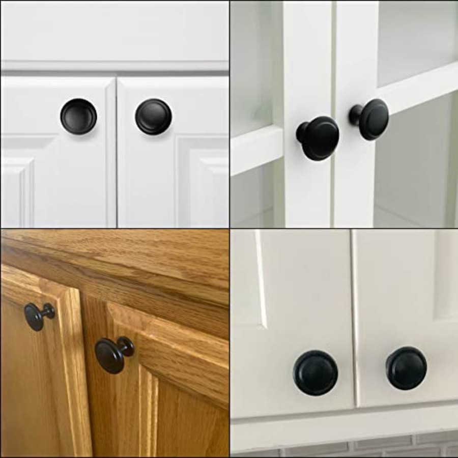 12 Pack Black Round Cabinet Ha - Cabinet Knob Round recension och pris